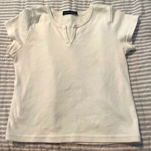 Brandy Melville White Ashlyn V-Notch Top